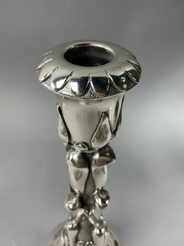 Pair of silver-plated candlesticks