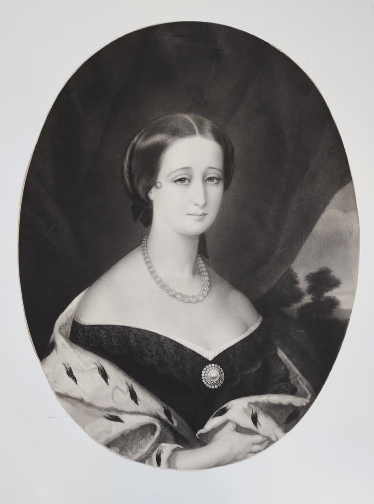 Kaiserin Eugénie Frau Von Napoleon III Alte Radierung 19.