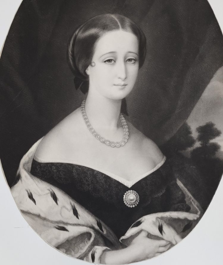 Kaiserin Eugénie Frau Von Napoleon III Alte Radierung 19.