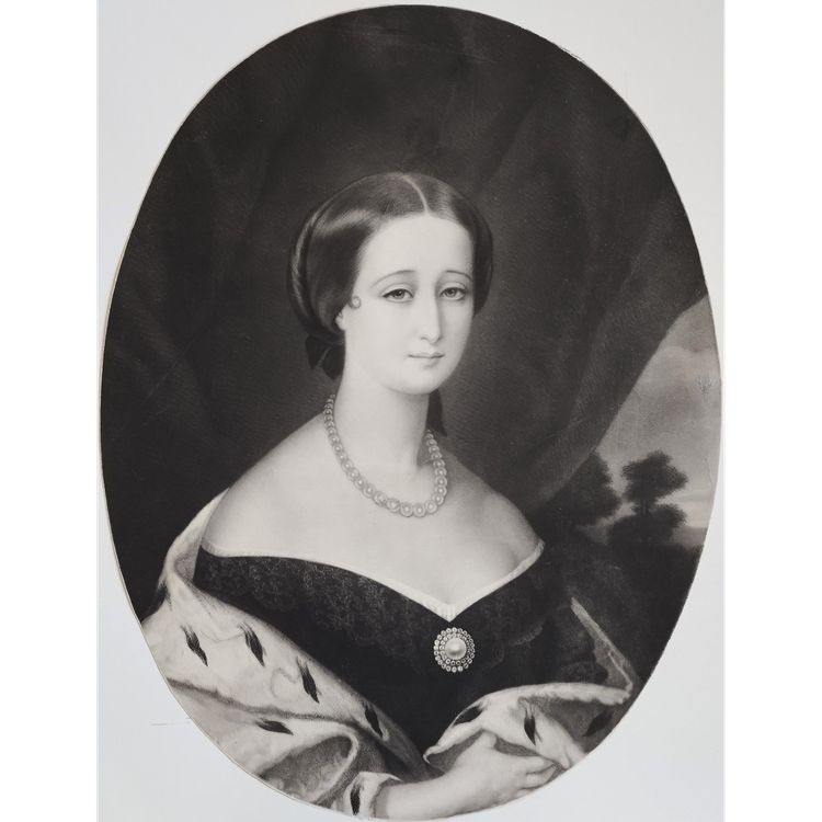 Kaiserin Eugénie Frau Von Napoleon III Alte Radierung 19.