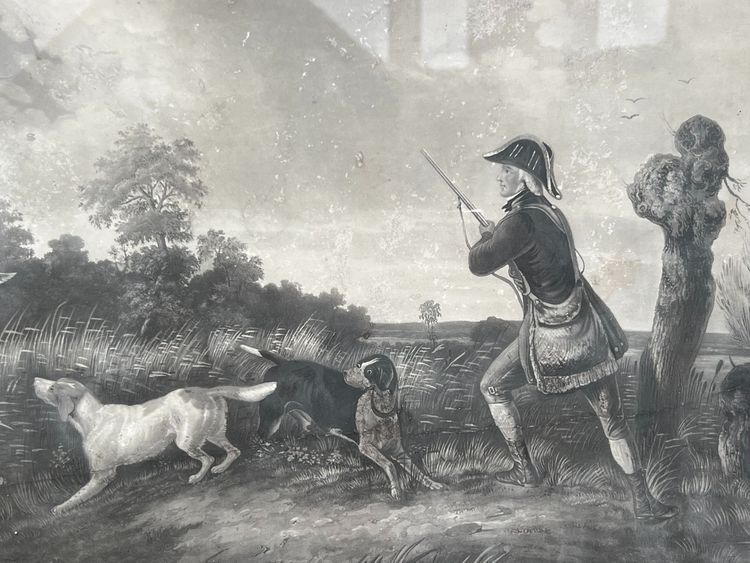Pair of engravings, Duck and Pheasant Hunting, Philippe Ledieu, About 1840