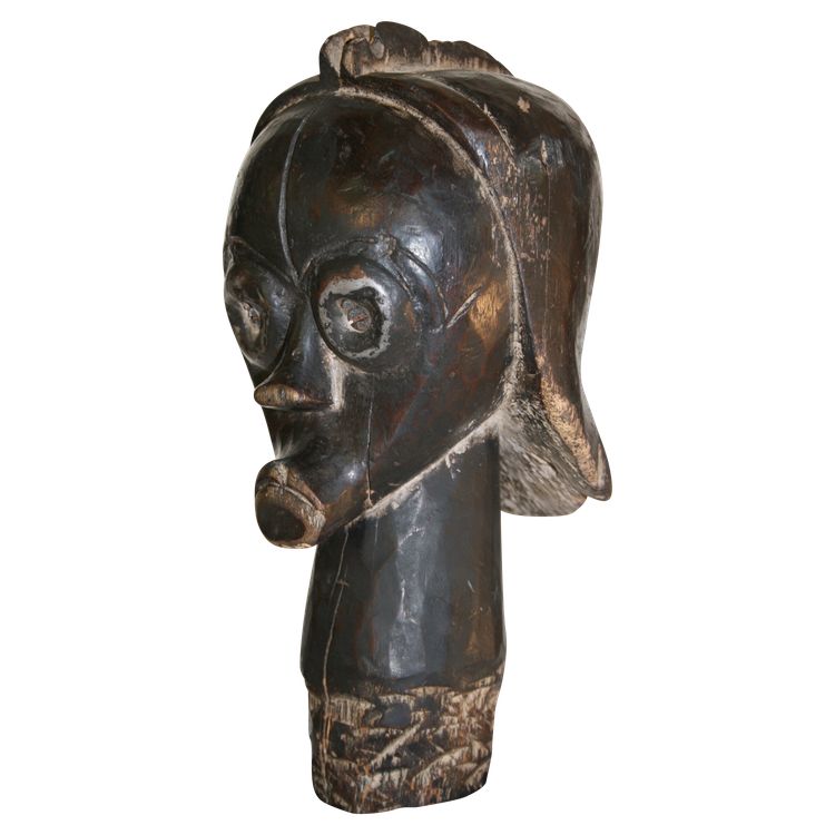 Byeri head from a Fang reliquary, Gabon.