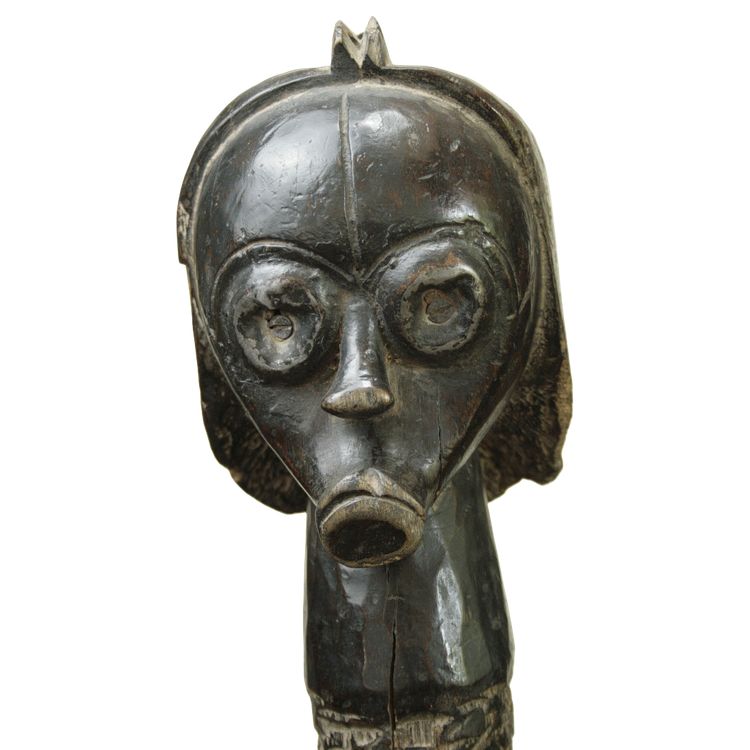 Byeri head from a Fang reliquary, Gabon.