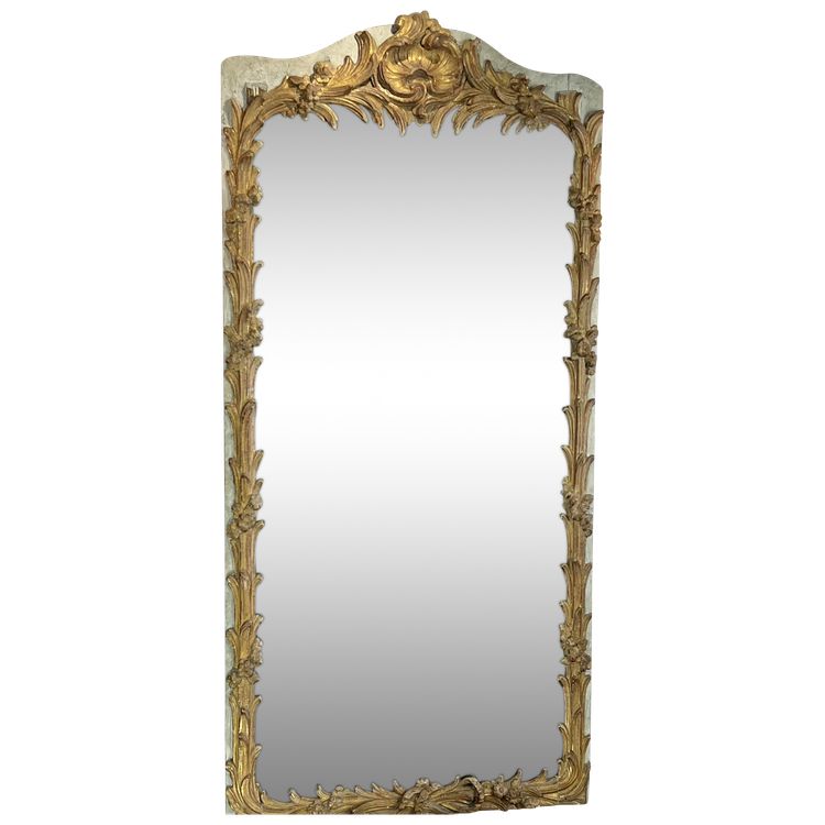 XVIIIth CENTURY MIRROR IN SCULPTTED WOOD WITH 2-PART MERCURY MIRROR