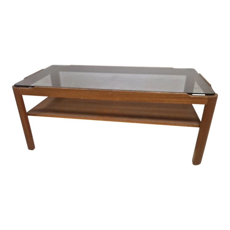 Ein Teakholz Myer Couchtisch Aus Der Mitte Des Letzten Jahrhunderts Und Rauchglas