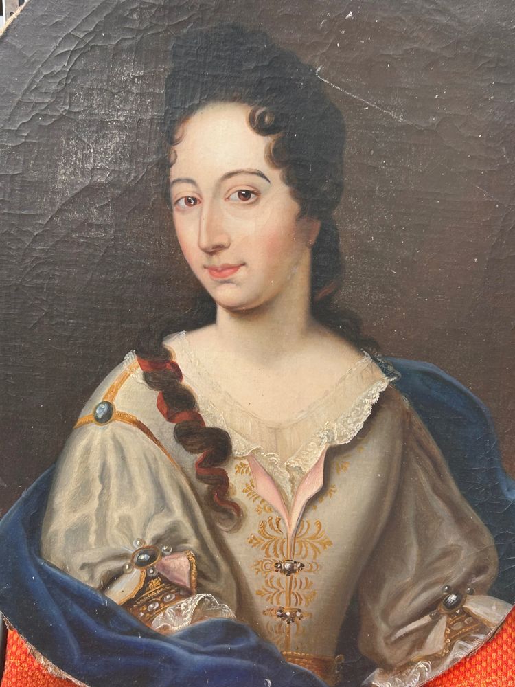 Portrait Ovale De Femme D’époque XVIIIème Marie De Girard De Boisverger - Huile Sur Toile H 73 cm