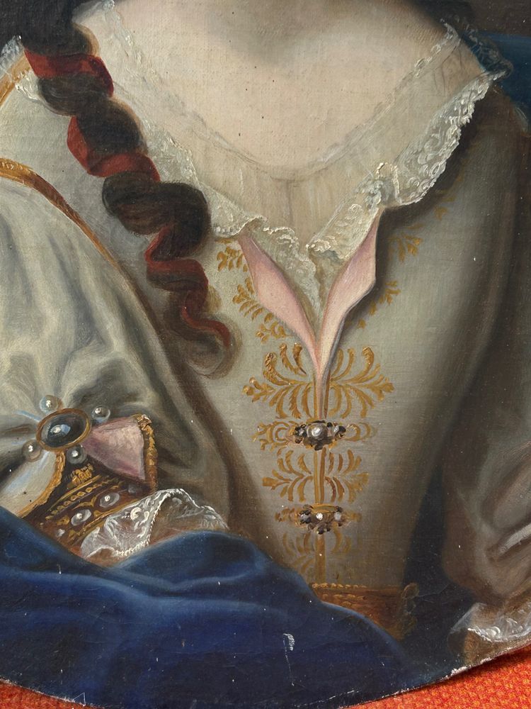 Portrait Ovale De Femme D’époque XVIIIème Marie De Girard De Boisverger - Huile Sur Toile H 73 cm