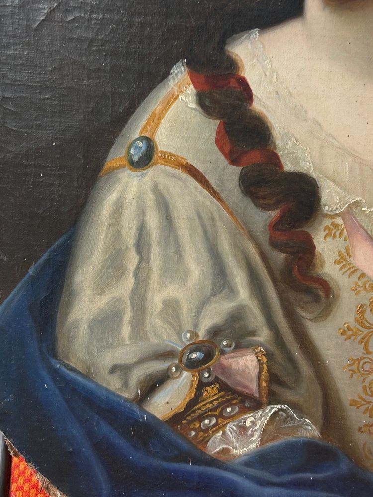 Portrait Ovale De Femme D’époque XVIIIème Marie De Girard De Boisverger - Huile Sur Toile H 73 cm