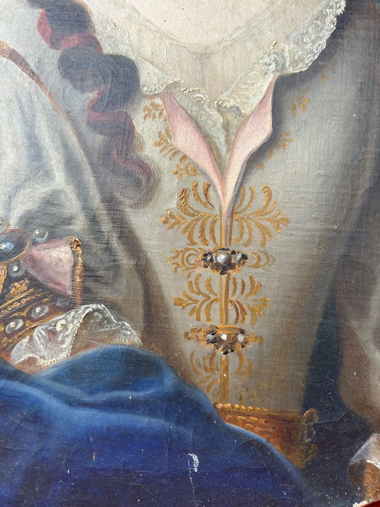 Portrait Ovale De Femme D’époque XVIIIème Marie De Girard De Boisverger - Huile Sur Toile H 73 cm