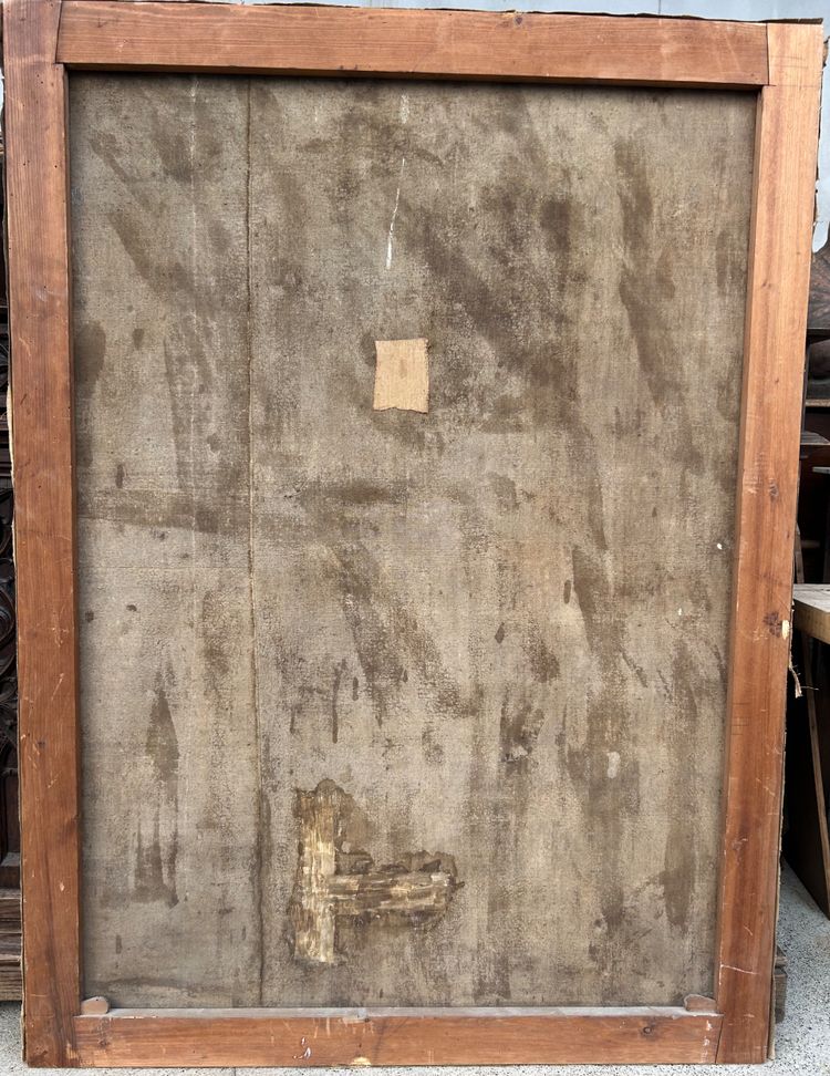 Grande ritratto di uomo religioso all'inizio del XVIII secolo olio su tela H 135 cm
