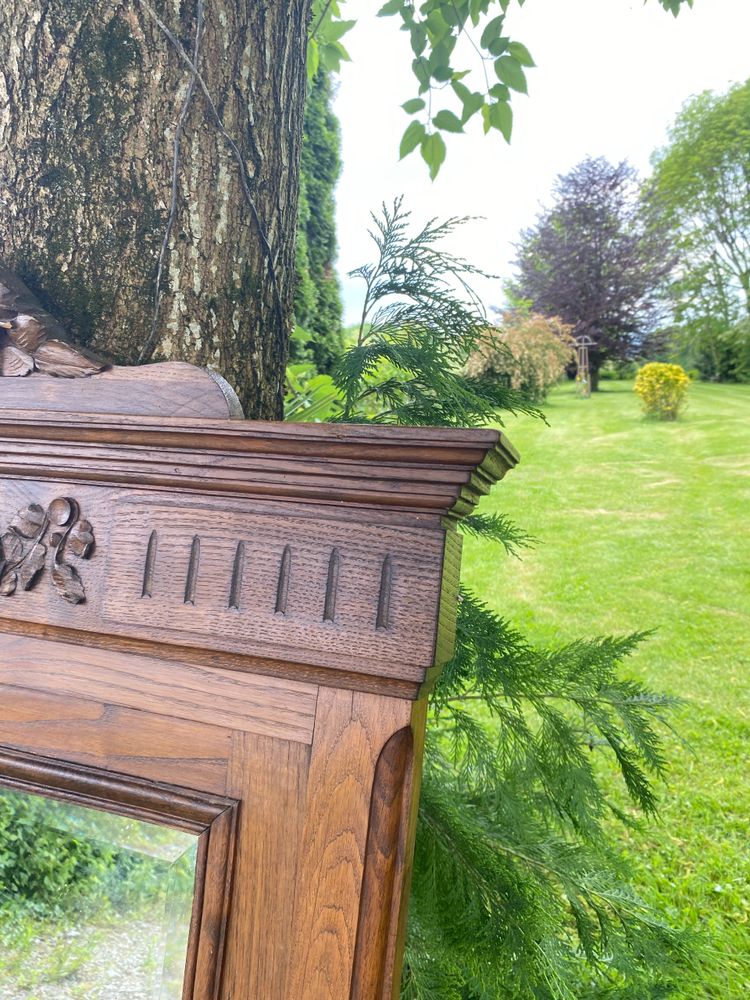 Grand miroir biseauté en bois sculpté - Style néo-renaissance, XIXème siècle