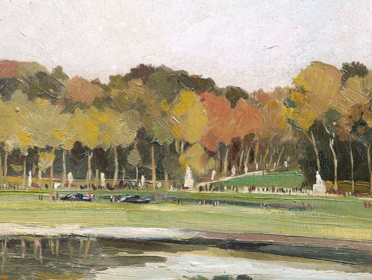 L. POUCHOL, Lively view of the Grand Bassin in the Parc de Saint-Cloud