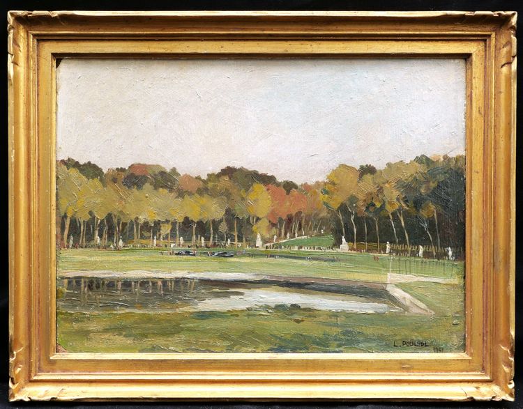 L. POUCHOL, Lively view of the Grand Bassin in the Parc de Saint-Cloud