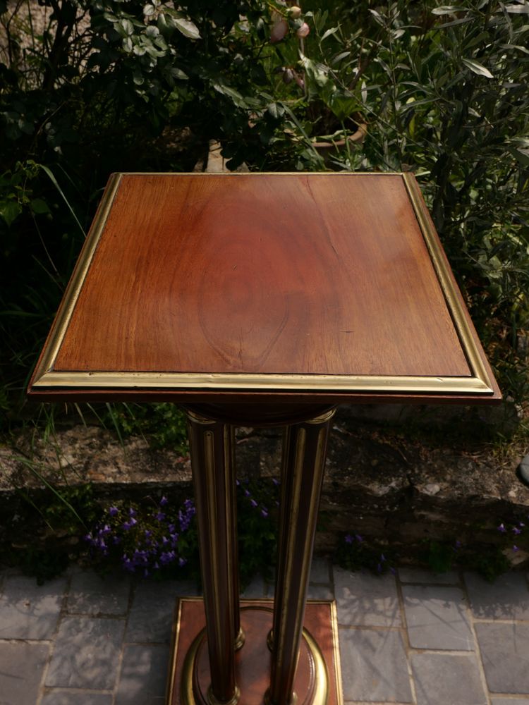 Revolving plant stand in mahogany, mahogany veneer and brass, Napoleon III period