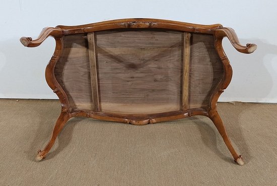 Solid walnut living room table in the Louis XV style - Early XXth century
