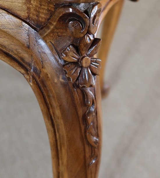  Solid walnut living room table in the Louis XV style - Early XXth century
