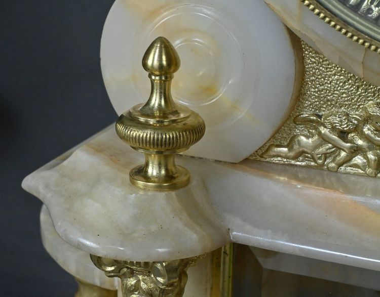 Marble and bronze mantel set, "A L'Espérance" by H.Godchot - Late 19th century