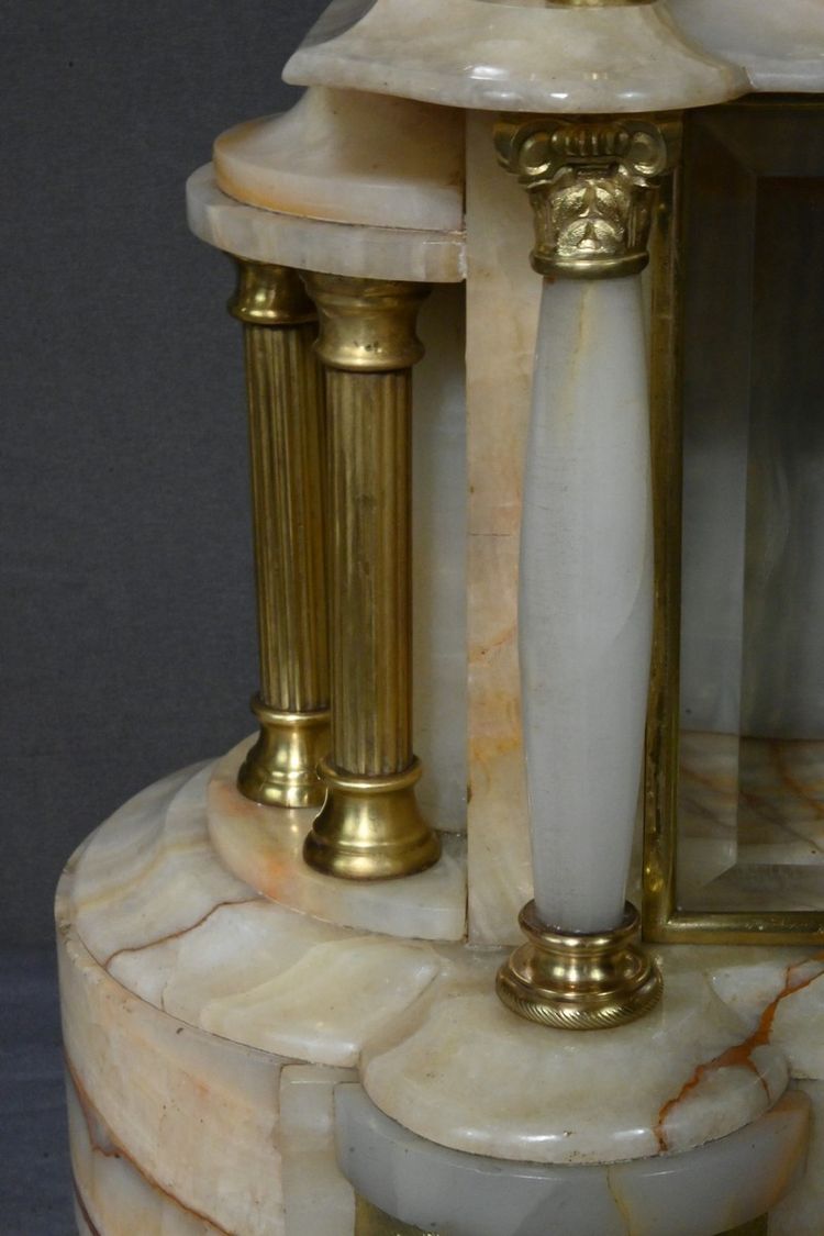 Marble and bronze mantel set, "A L'Espérance" by H.Godchot - Late 19th century