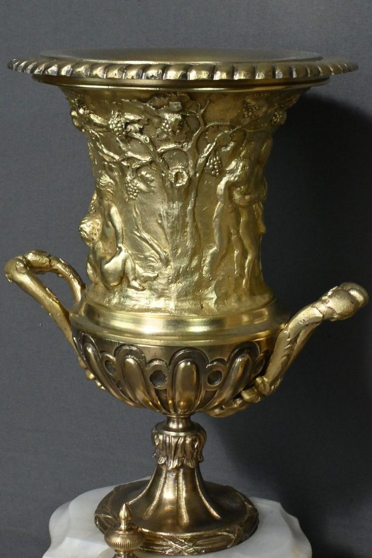 Marble and bronze mantel set, "A L'Espérance" by H.Godchot - Late 19th century