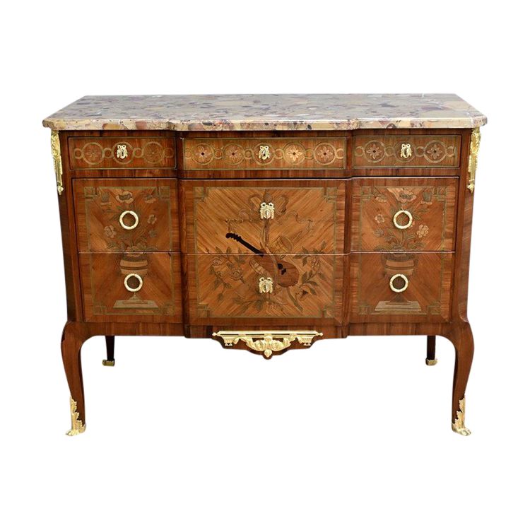 Commode Sauteuse, style Transition Louis XV/Louis XVI – Début XXe