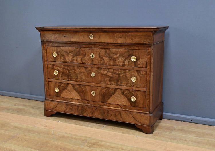 Commode en Ronce de Noyer, époque Restauration – 1re partie XIXe