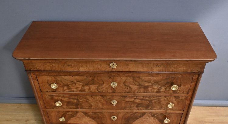 Commode en Ronce de Noyer, époque Restauration – 1re partie XIXe