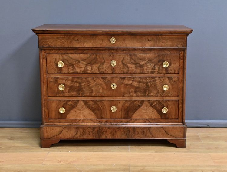 Commode en Ronce de Noyer, époque Restauration – 1re partie XIXe