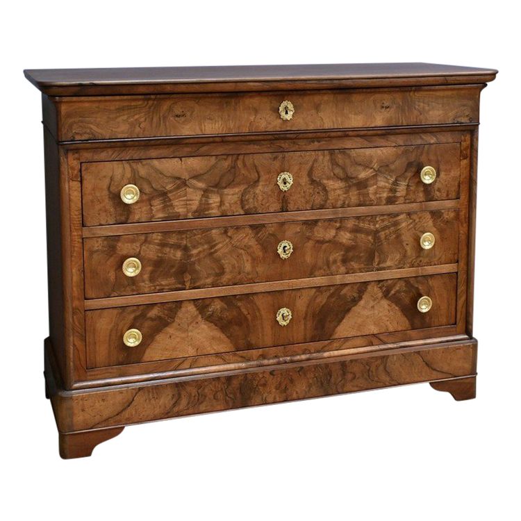 Commode en Ronce de Noyer, époque Restauration – 1re partie XIXe