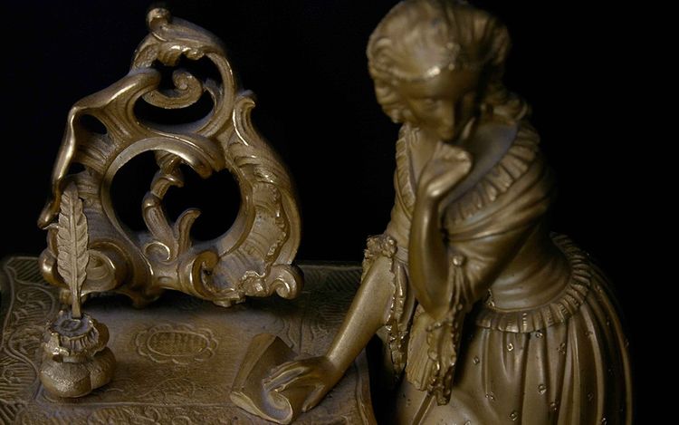 Uhr aus vergoldeter Bronze und Marmor, XIX.
