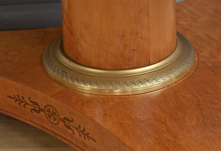 Round Table with Extensions in Bird's Eye Maple, Charles X style - 1940