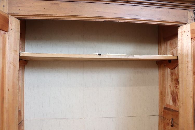Antique Poplar Wood Wardrobe