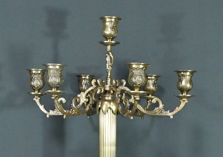 Large Bronze Candelabra, Louis XVI style - Late 19th century