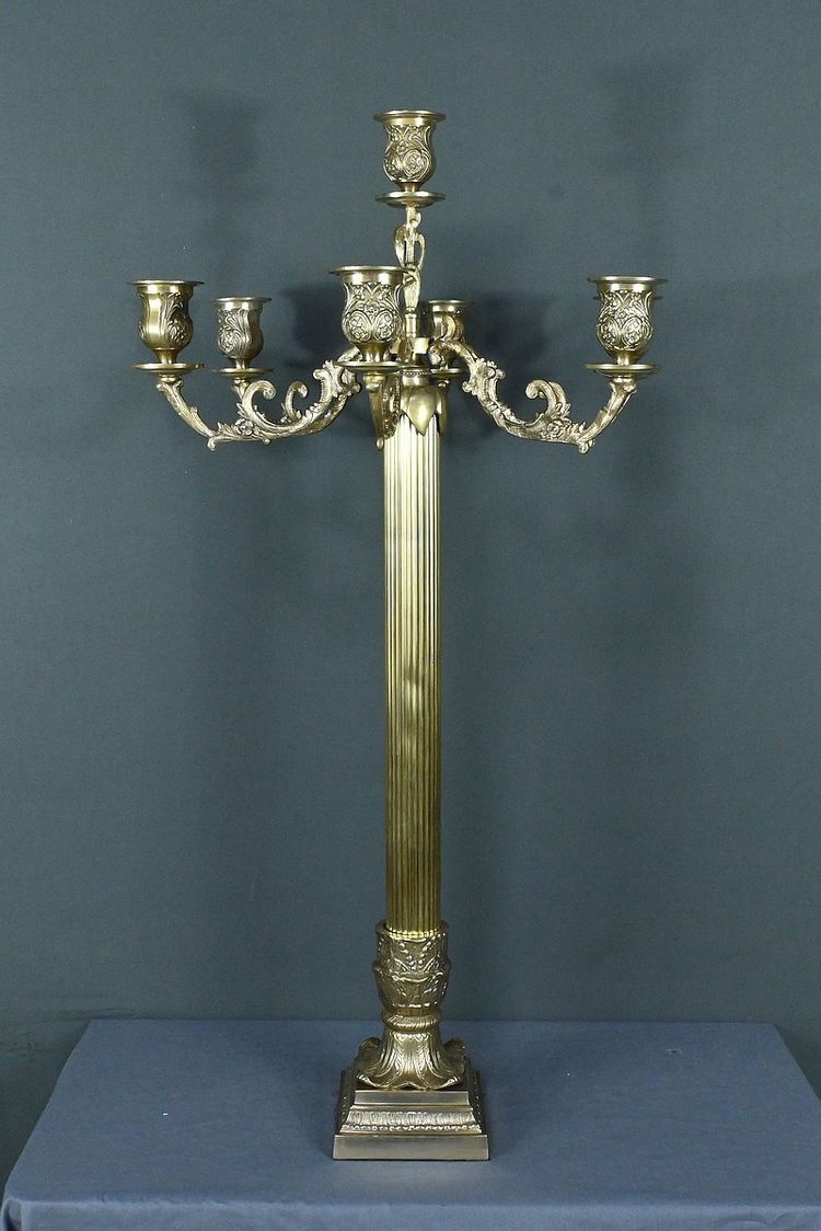 Large Bronze Candelabra, Louis XVI style - Late 19th century