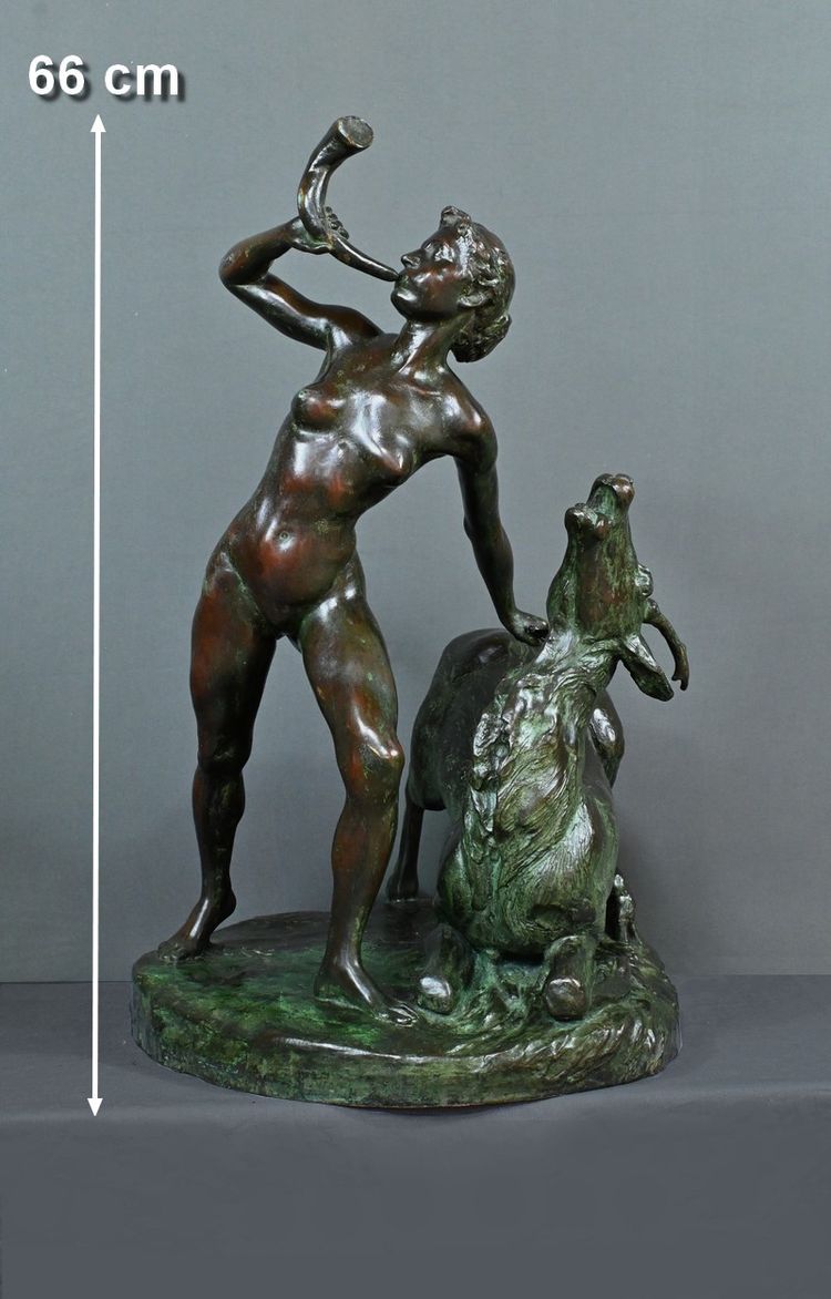 Importante bronzo "Diana cacciatrice" di J. Geleyn - Inizio XX secolo