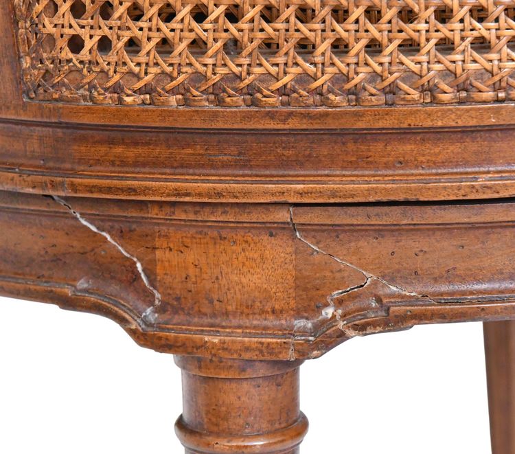 Louis XVI style fluted office armchair with swivel seat