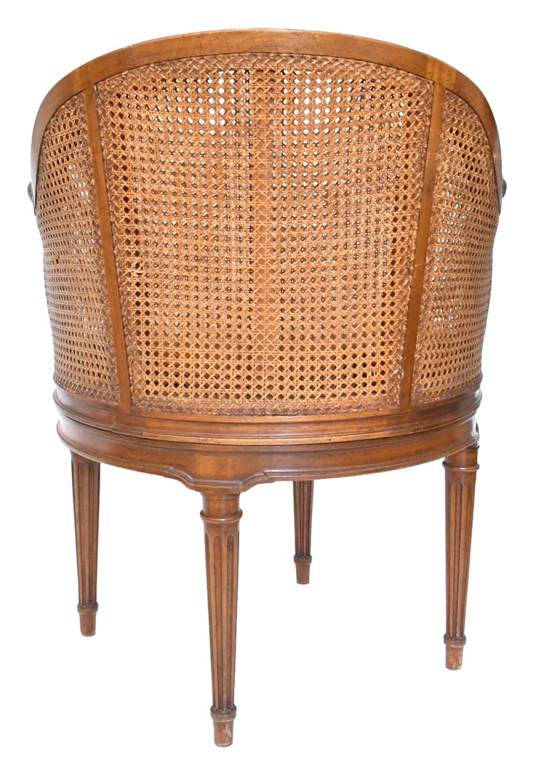 Louis XVI style fluted office armchair with swivel seat