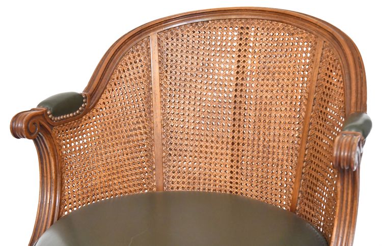 Louis XVI style fluted office armchair with swivel seat