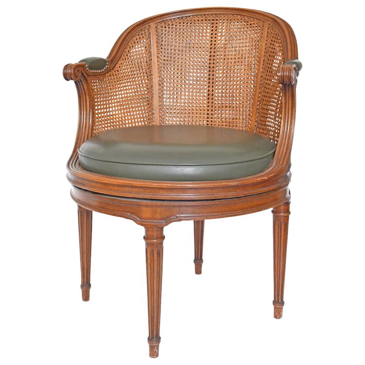 Louis XVI style fluted office armchair with swivel seat