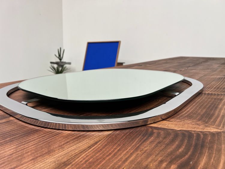 Miroir Bauhaus en acier chromé