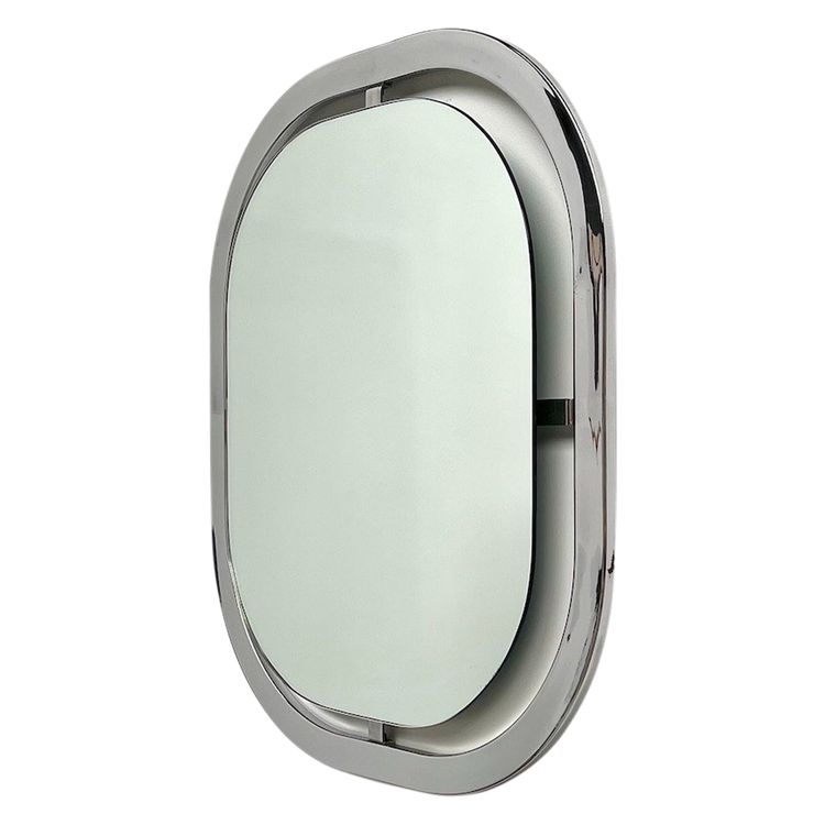 Miroir Bauhaus en acier chromé