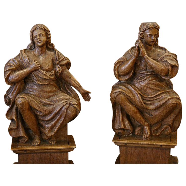 Paar Holzstatuen, 18. Jahrhundert