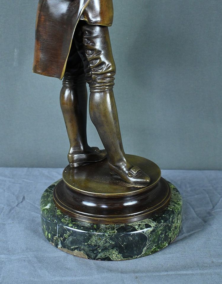 Bronzo "Mozart che suona il violino" di J-M. Schneider - Inizio XX secolo