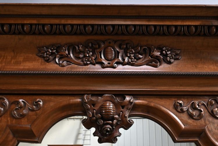Armoire à Glace in mogano fiammato, stile rinascimentale - Fine del XIX secolo
