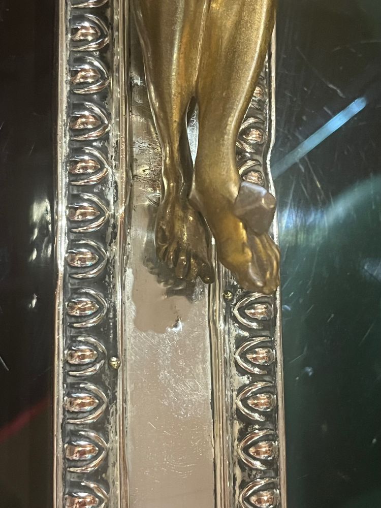 Mural Crucifix - Bronze Silver / Gold - France - XIX th C