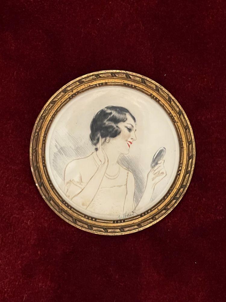 Harlequin and La Belle Au Miroir, Etching