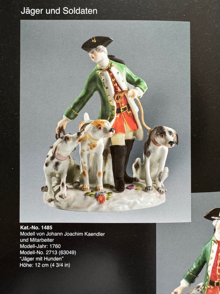 Meissen - Porcelain group hunter and dogs