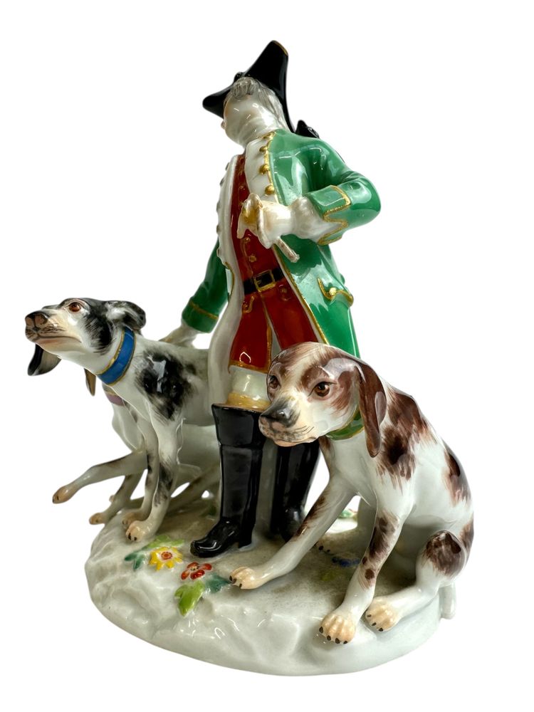 Meissen - Porcelain group hunter and dogs