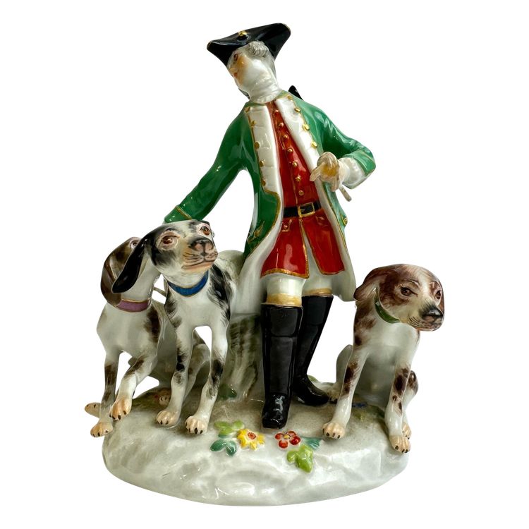 Meissen - Porcelain group hunter and dogs