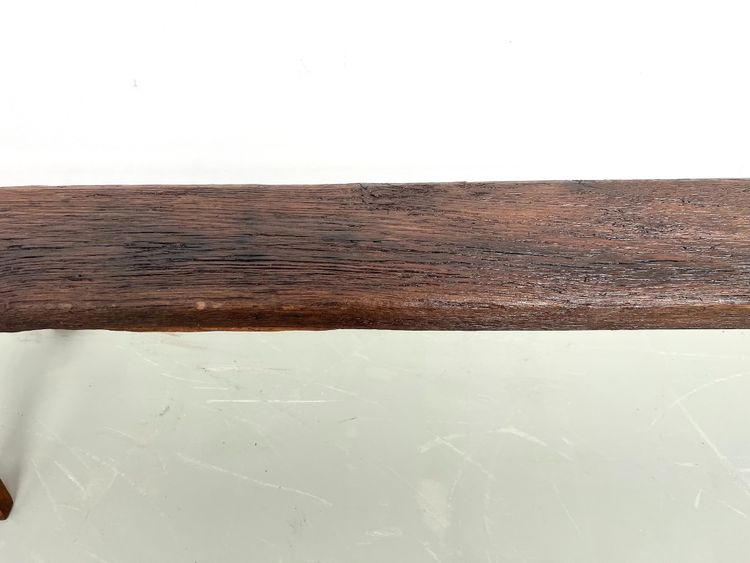 Large Brutalist farm bench in solid oak from the 19th century