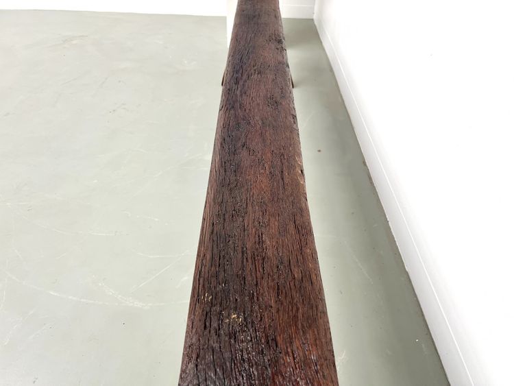 Large Brutalist farm bench in solid oak from the 19th century